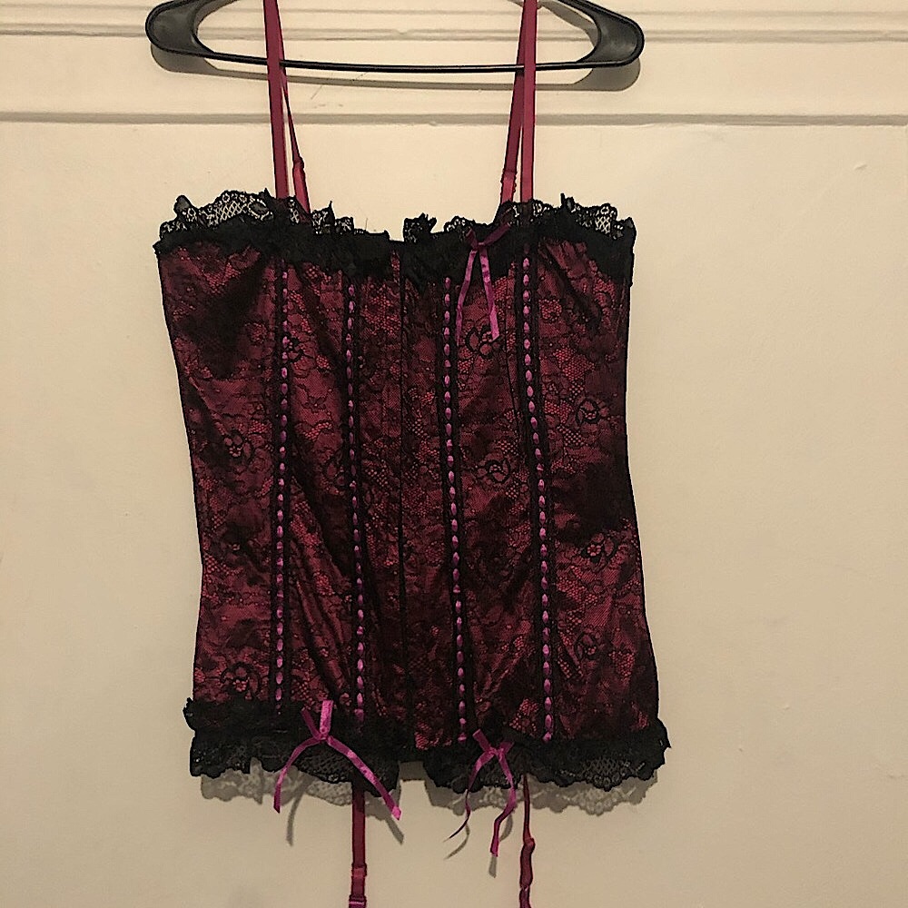 Pink and black corset sz 2X